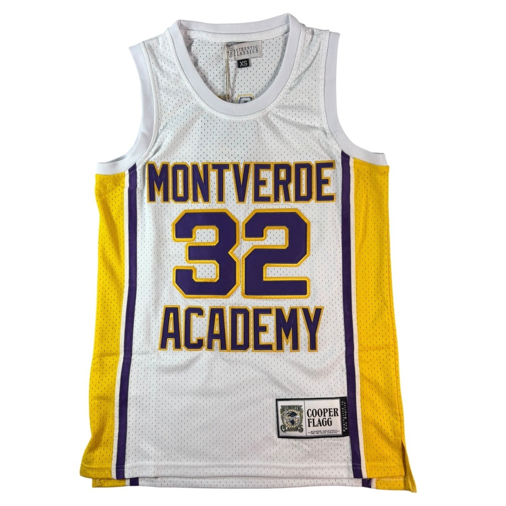 Authentic Classics Cooper Flagg Montverde Academy Jersey White Purple Yellow XS